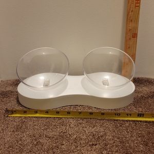 FOREYY Elevated Raised Pet Bowls for Cats & Small Dogs Stand Feeder 20° Tilt